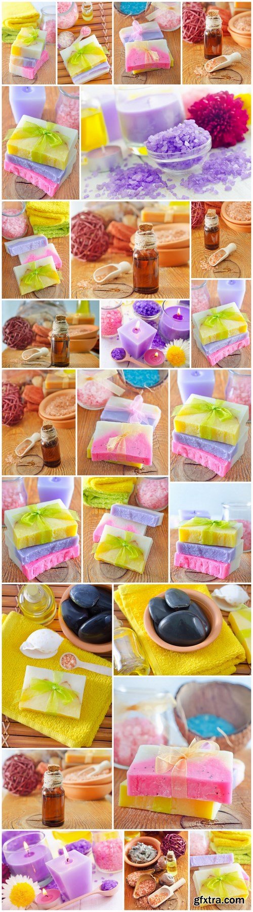 Sea salt, soap, candle and aroma oil - 25xUHQ JPEG Photo Stock