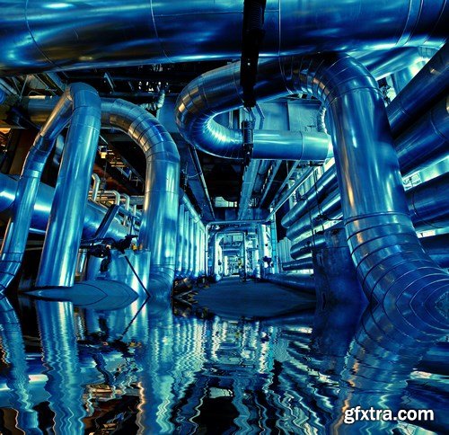 Pipes, Tubes, Machinery & Steam Turbine 2 - 20xUHQ JPEG Photo Stock