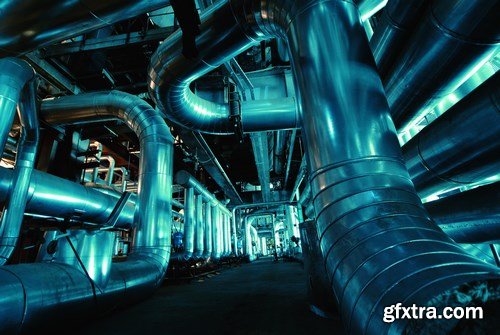 Pipes, Tubes, Machinery & Steam Turbine 2 - 20xUHQ JPEG Photo Stock