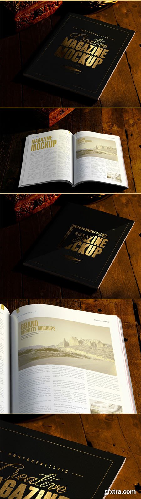 2 Magazine PSD MockUps With Stunning Gold Foil Effect (US Letter Size)