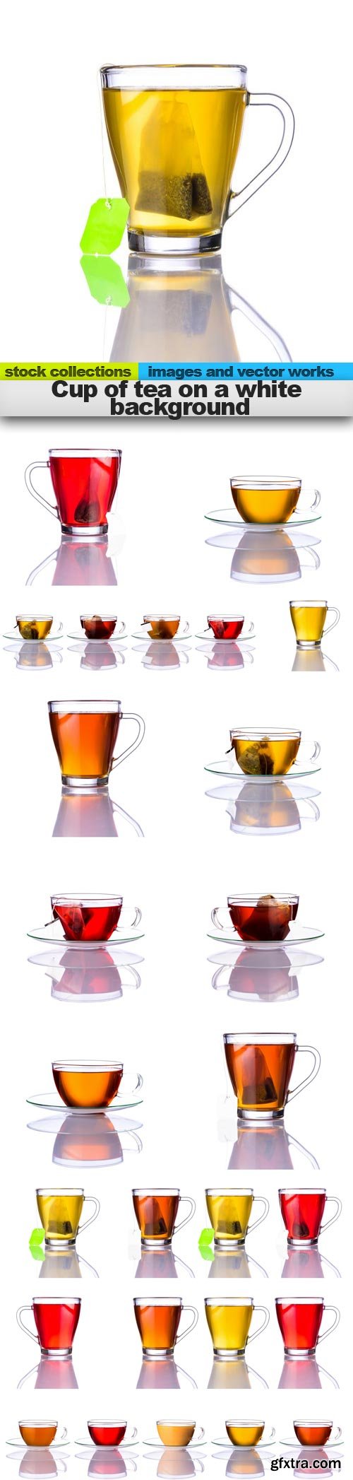 Cup of tea on a white background, 15 x UHQ JPEG