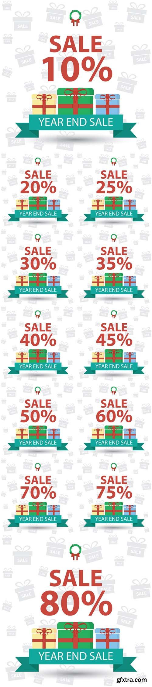 Vector Set - Sale Percents Year End