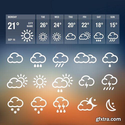 Weather Forecast Icons - 13xEPS