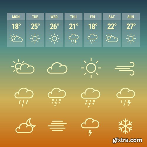 Weather Forecast Icons - 13xEPS