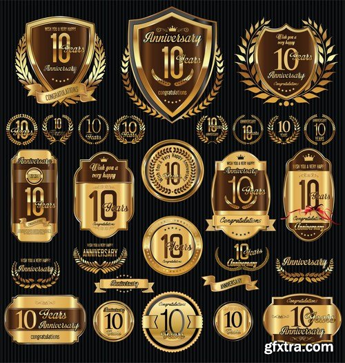 Gold Labels & Badges - 25xEPS