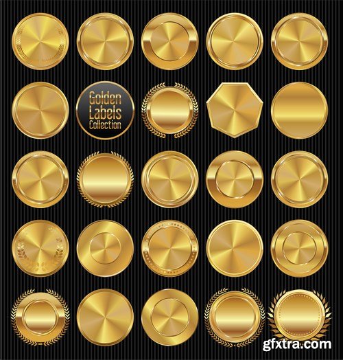 Gold Labels & Badges - 25xEPS