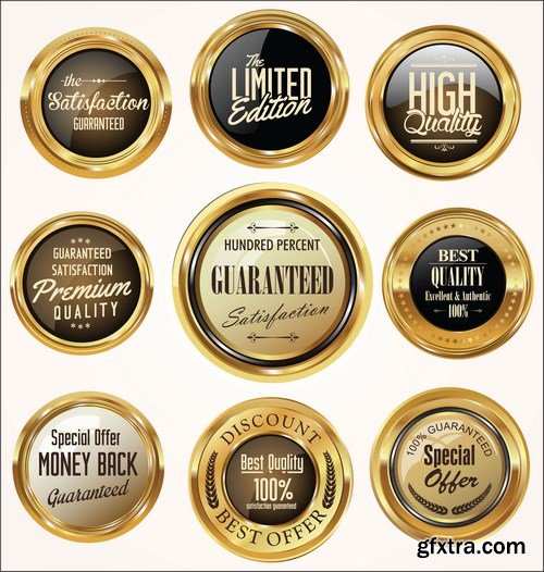 Gold Labels & Badges - 25xEPS