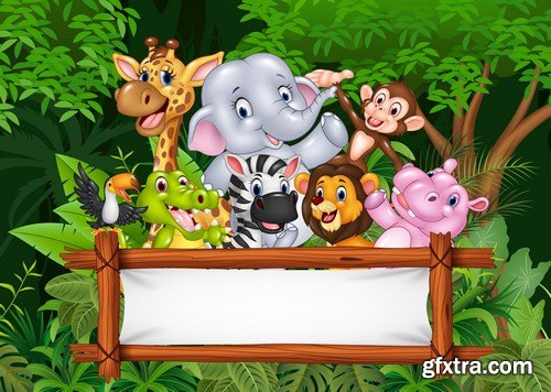 Animal & Background Cartoon Set 2 - 18xEPS » GFxtra