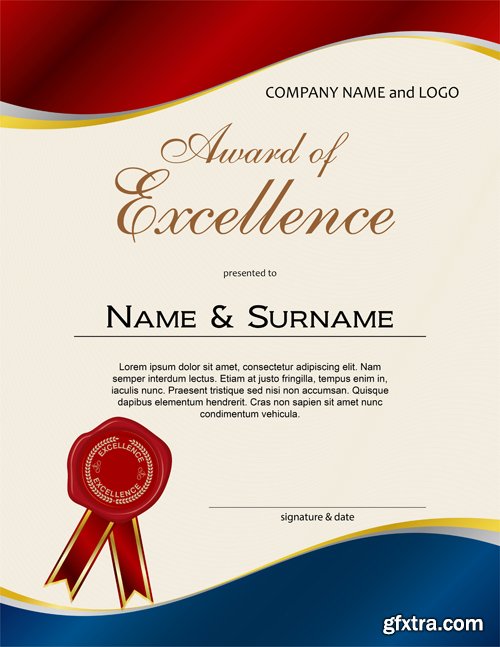 Certificate and vector diploma template