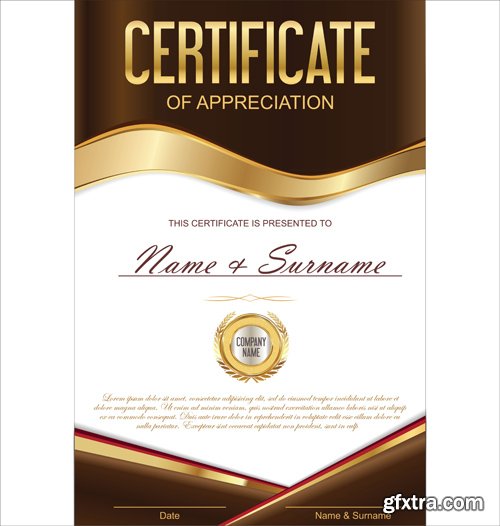 Certificate and vector diploma template