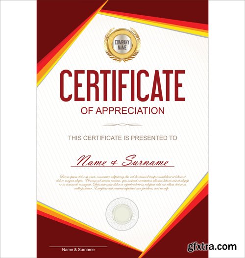 Certificate and vector diploma template