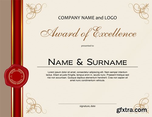 Certificate and vector diploma template