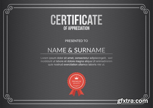 Certificate and vector diploma template