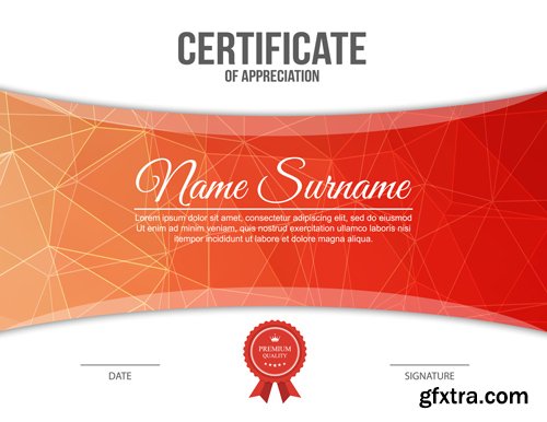 Certificate and vector diploma template