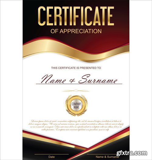 Certificate and vector diploma template