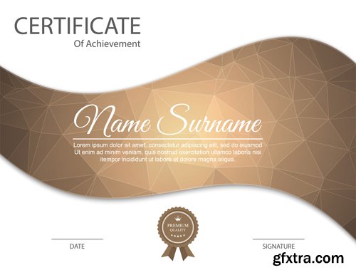 Certificate and vector diploma template