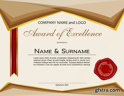 Certificate and vector diploma template