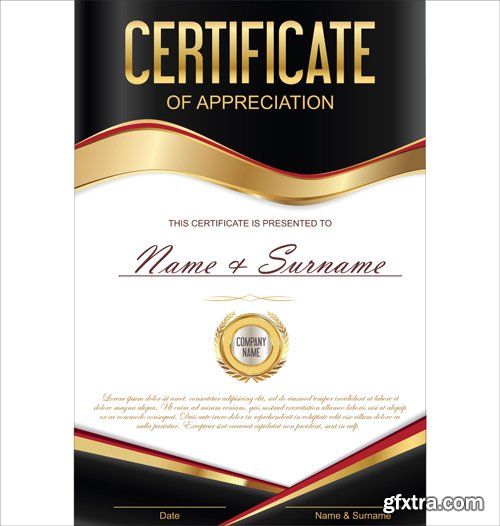 Certificate and vector diploma template