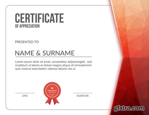 Certificate and vector diploma template