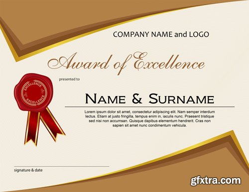 Certificate and vector diploma template