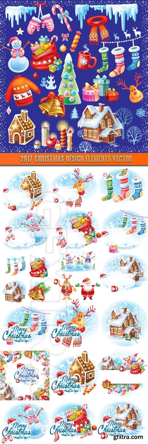 2017 Christmas design elements vector