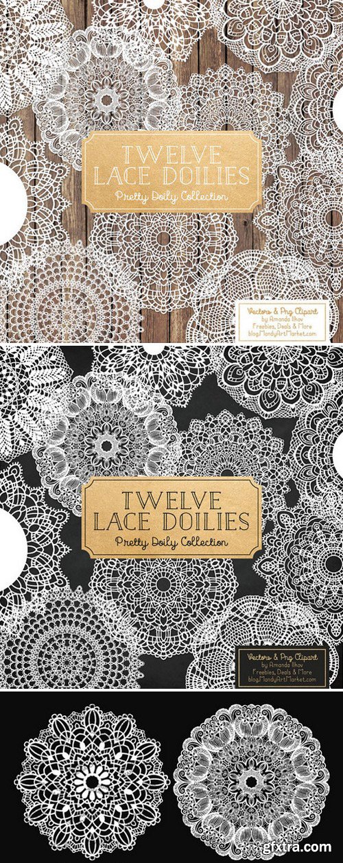 Anna Lace Doilies Clipart & Vectors