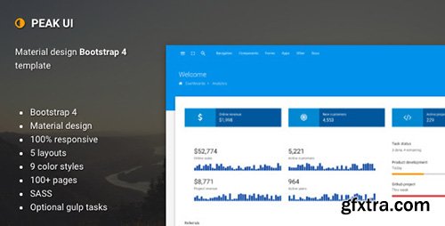 ThemeForest - Peak UI v1.1 - Material design Bootstrap 4 dashboard template - 18201408