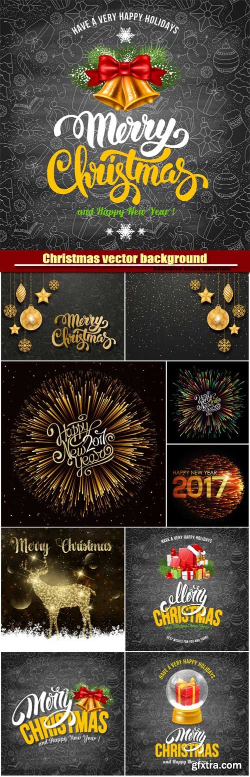 Christmas vector background with festive elements