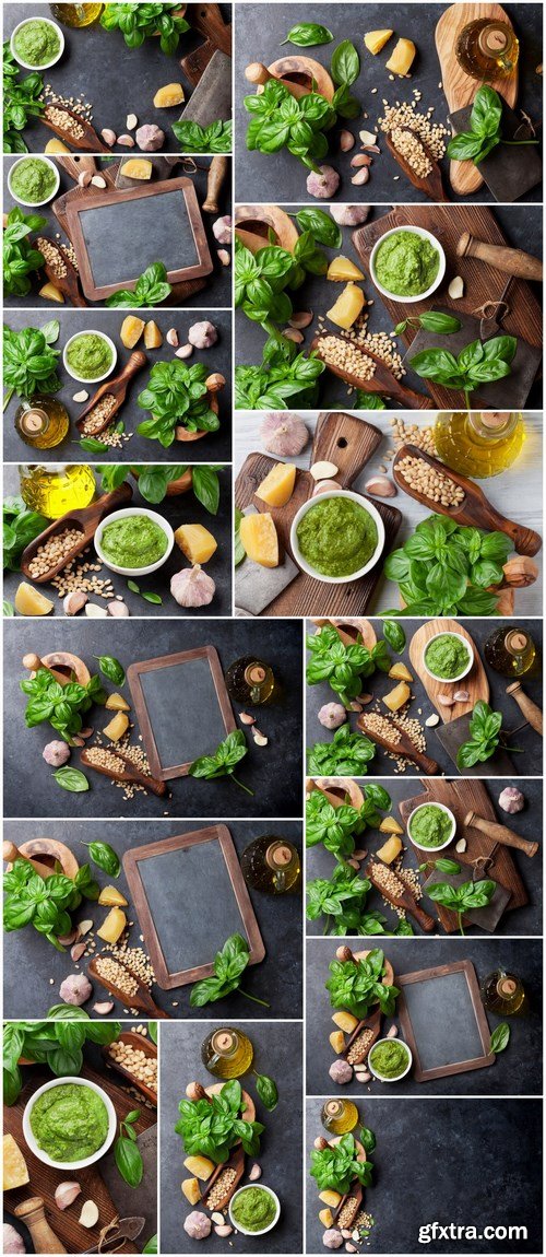 Pesto sauce ingredients - 15xUHQ JPEG Photo Stock