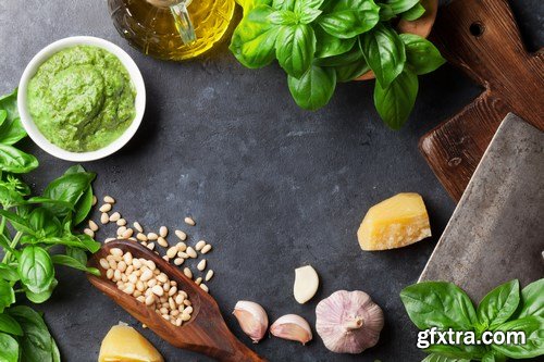 Pesto sauce ingredients - 15xUHQ JPEG Photo Stock