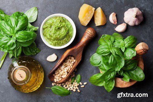 Pesto sauce ingredients - 15xUHQ JPEG Photo Stock