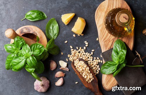 Pesto sauce ingredients - 15xUHQ JPEG Photo Stock