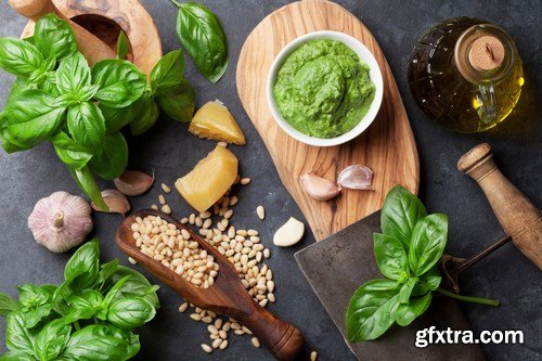 Pesto sauce ingredients - 15xUHQ JPEG Photo Stock