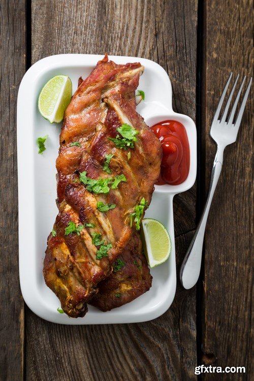 Appetizing grilled ribs - 17xUHQ JPEG Photo Stock