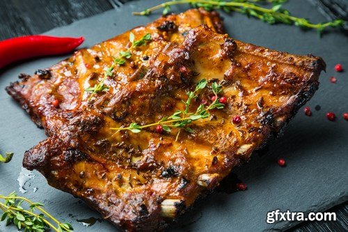 Appetizing grilled ribs - 17xUHQ JPEG Photo Stock