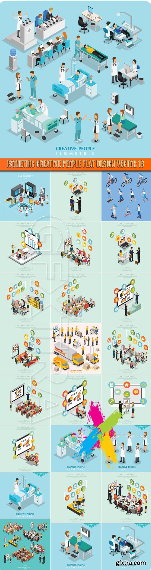 Isometric creative people flat design vector 18