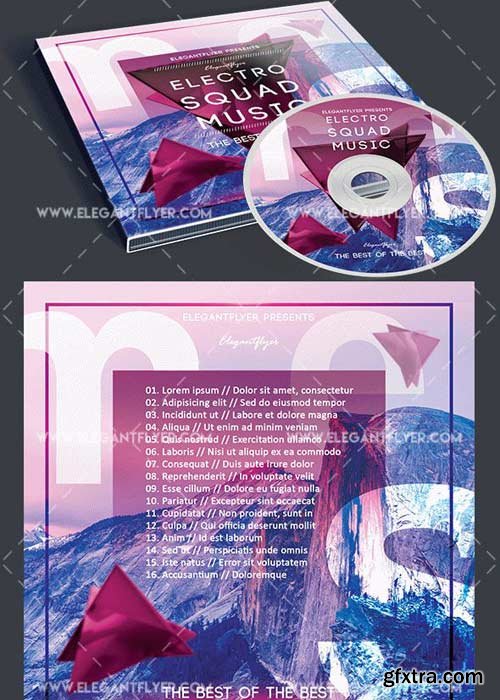 Electro Squad Music Premium CD&DVD cover PSD Template