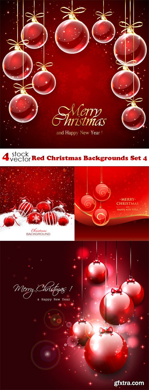 Vectors - Red Christmas Backgrounds Set 4