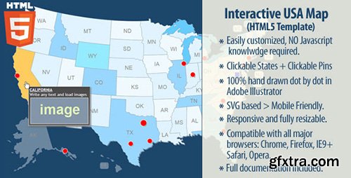 CodeCanyon - Interactive US Map v2.0.2 - Clickable States / Cities - 4527698