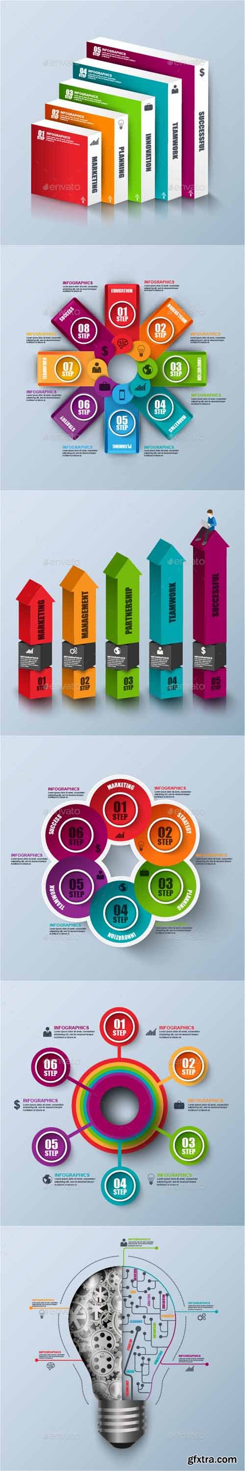 GR - Set of Abstract 3D Digital Business Infographic 17837122