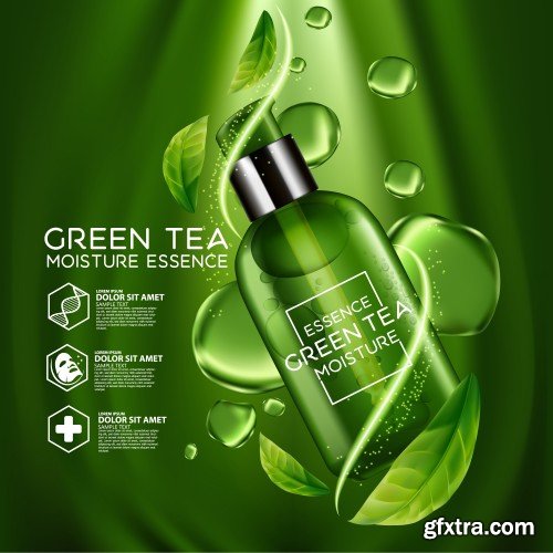 Skin care cosmetic, green tea moisture essence