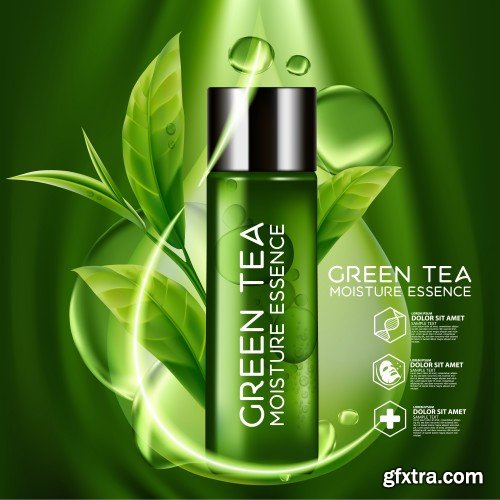 Skin care cosmetic, green tea moisture essence