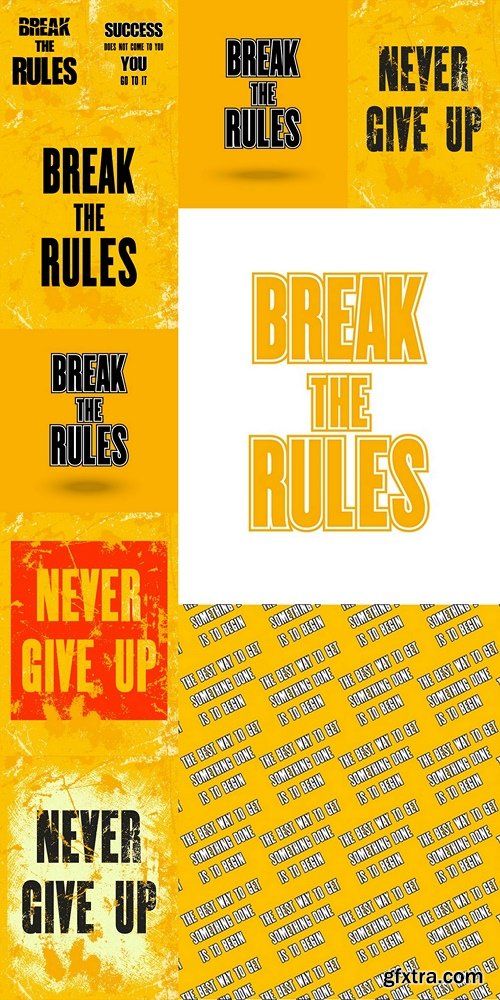 Inspiring motivation quote with text Break the Rules. Vector typography poster design concept