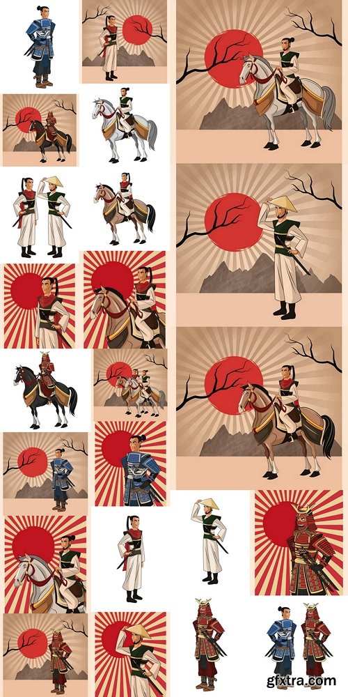 Samurai man cartoon icon. Japan and asian culture theme 2