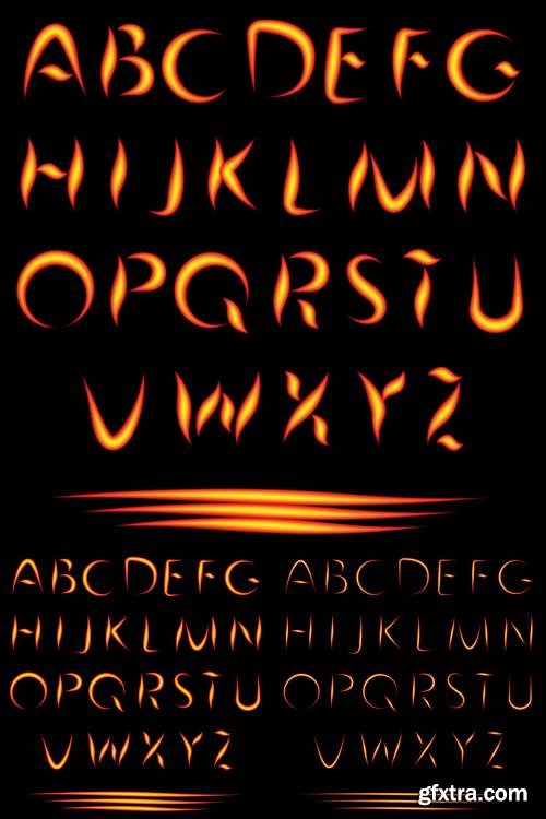 Fire Letters - Burning Font - Glowing Alphabet