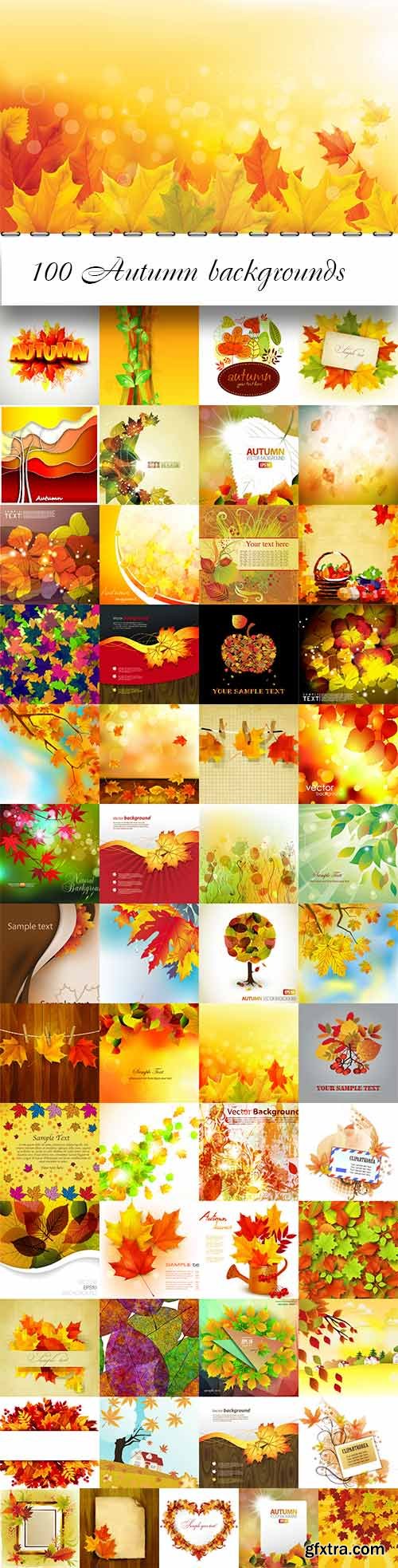 100 Autumn vector backgrounds