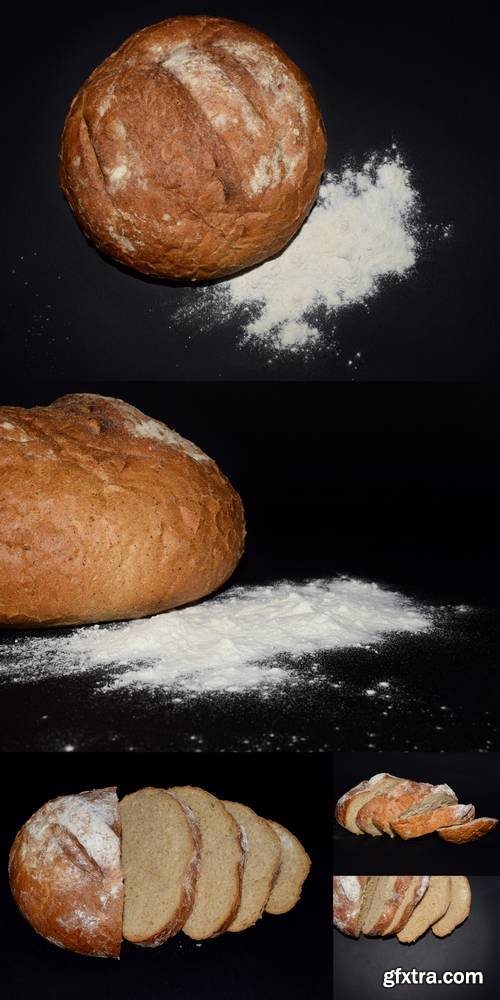 Bread Isolated on Black Background