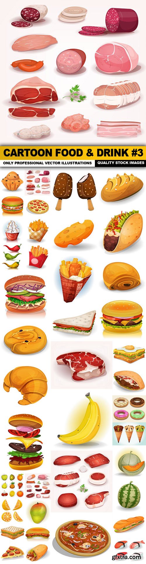 Cartoon Food & Drink #3 - 40 Vector