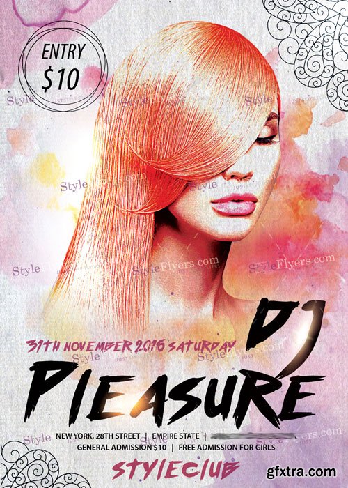 DJ Pleasure PSD Flyer Template