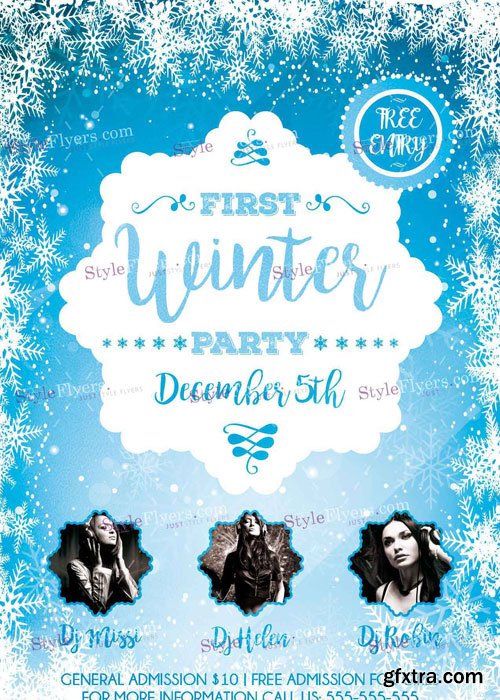 First Winter Party PSD Flyer Template